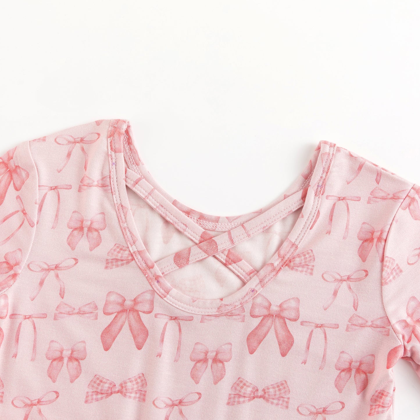 Three Little Tots Pink Bows Twirl Dress, alternate angle