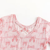 Three Little Tots Pink Bows Twirl Dress, alternate angle