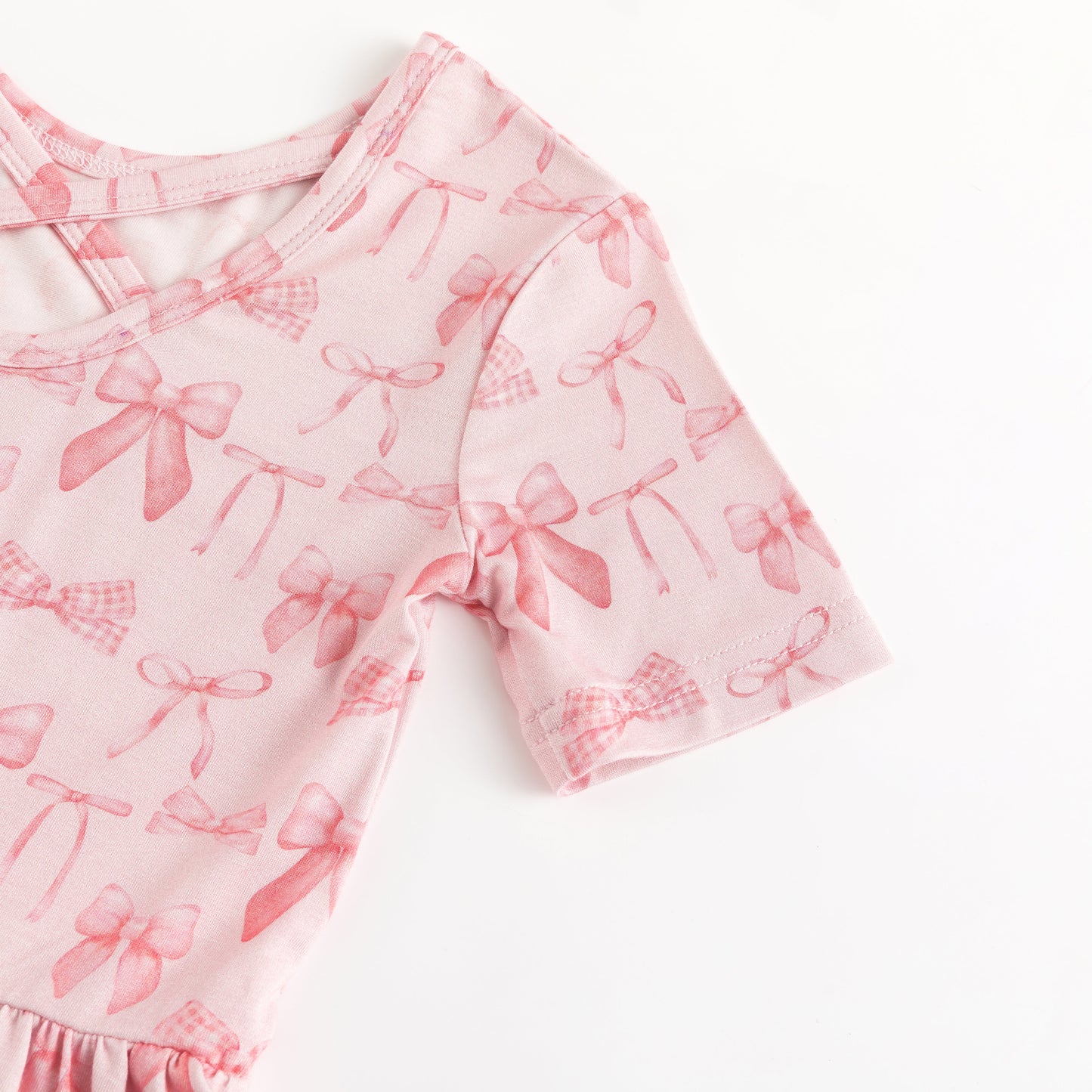 Three Little Tots Pink Bows Twirl Dress, additional view