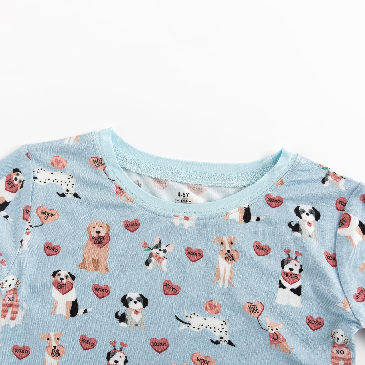 Three Little Tots Pups and Kisses Long Sleeve PJ - Blue, additional product photo