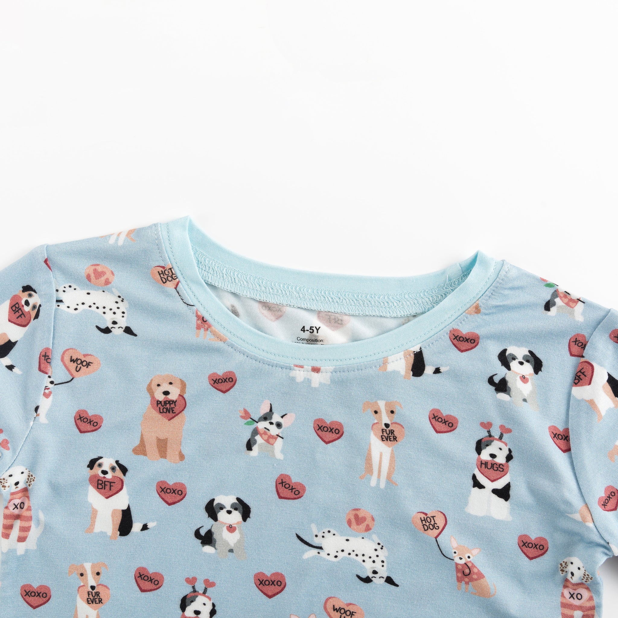 Three Little Tots Pups and Kisses Long Sleeve PJ - Blue, additional product photo
