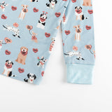 Three Little Tots Pups and Kisses Long Sleeve PJ - Blue, alternate angle