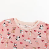 Three Little Tots Pups and Kisses Long Sleeve PJ - Pink, alternate angle
