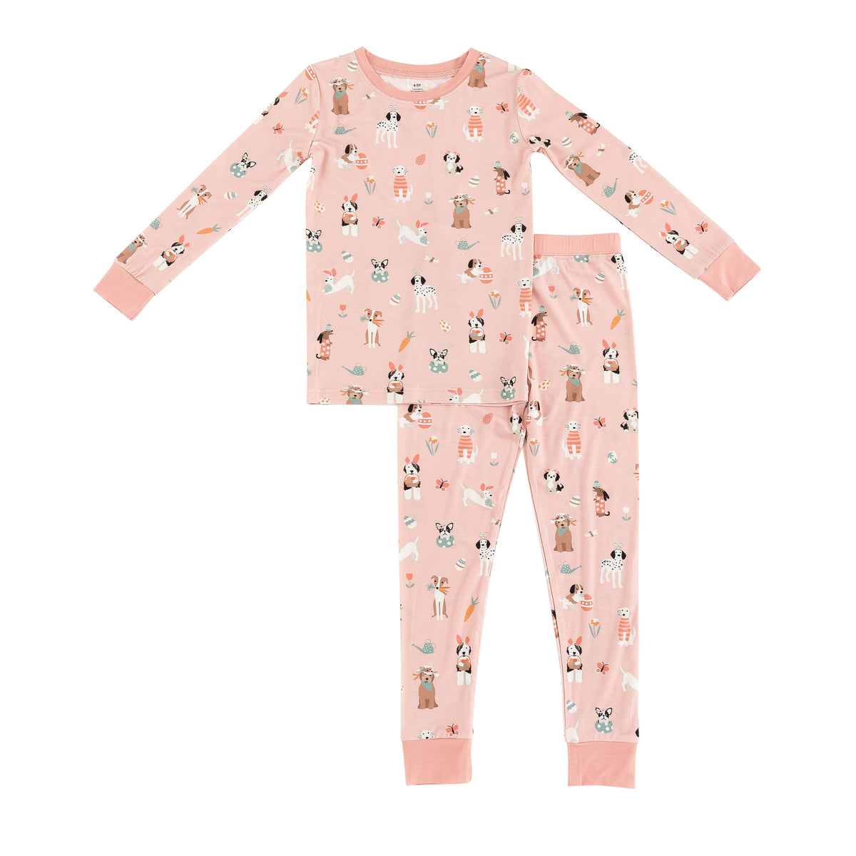 Three Little Tots Puppy Egg Hunt Long Sleeve PJ - Pink, additional product photo