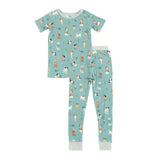 Three Little Tots Puppy Egg Hunt Short Sleeve PJ - Aquamarine, additional product photo