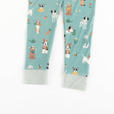 Three Little Tots Puppy Egg Hunt Long Sleeve PJ - Aquamarine, another angle
