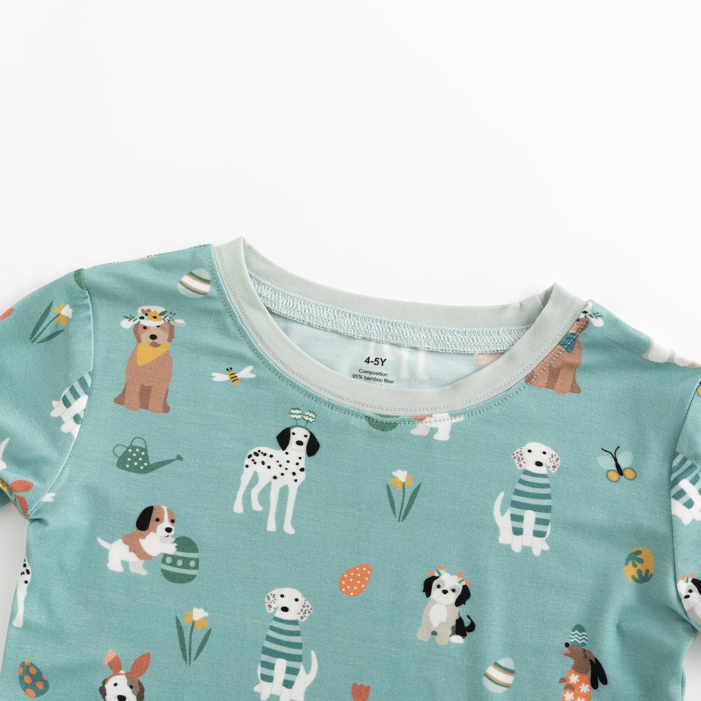 Three Little Tots Puppy Egg Hunt Long Sleeve PJ - Aquamarine, additional view