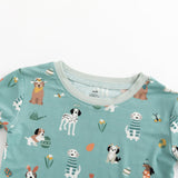 Three Little Tots Puppy Egg Hunt Long Sleeve PJ - Aquamarine, additional view