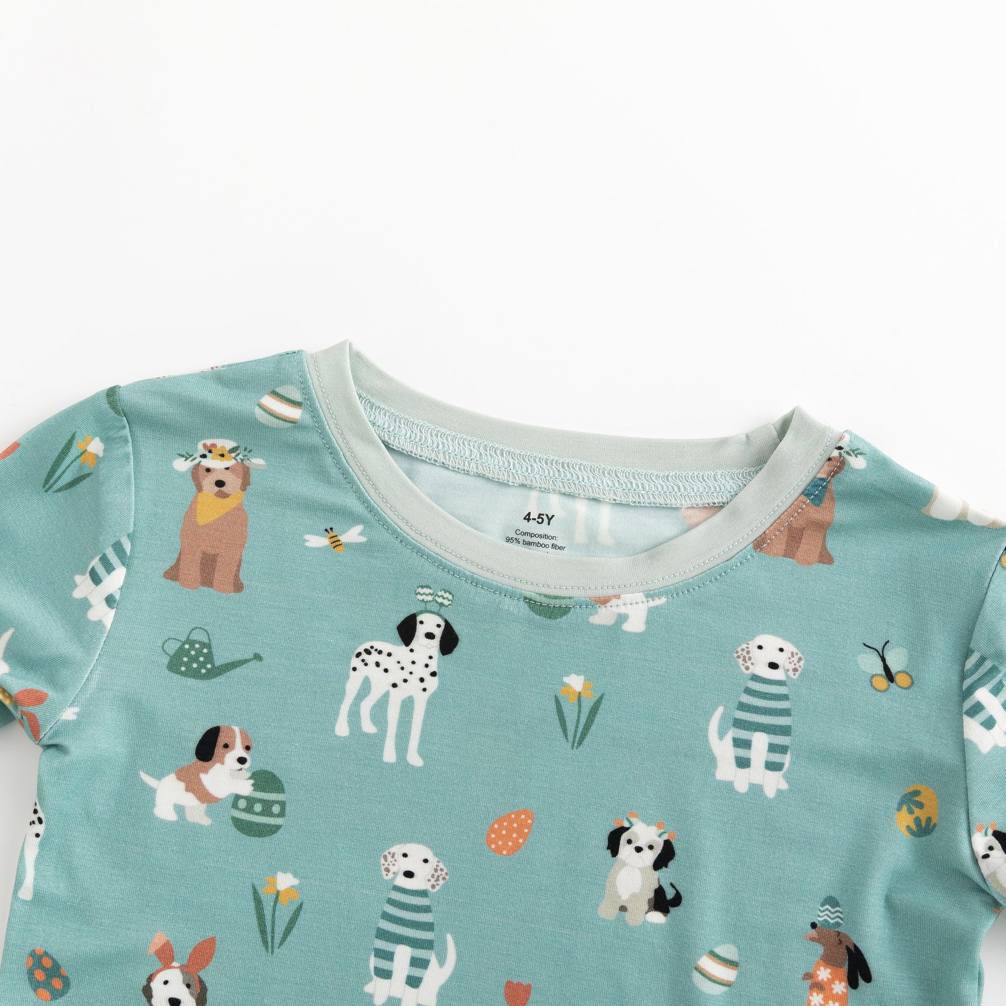 Three Little Tots Puppy Egg Hunt Long Sleeve PJ - Aquamarine, additional view