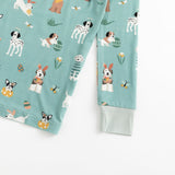 Three Little Tots Puppy Egg Hunt Long Sleeve PJ - Aquamarine, extra product detail
