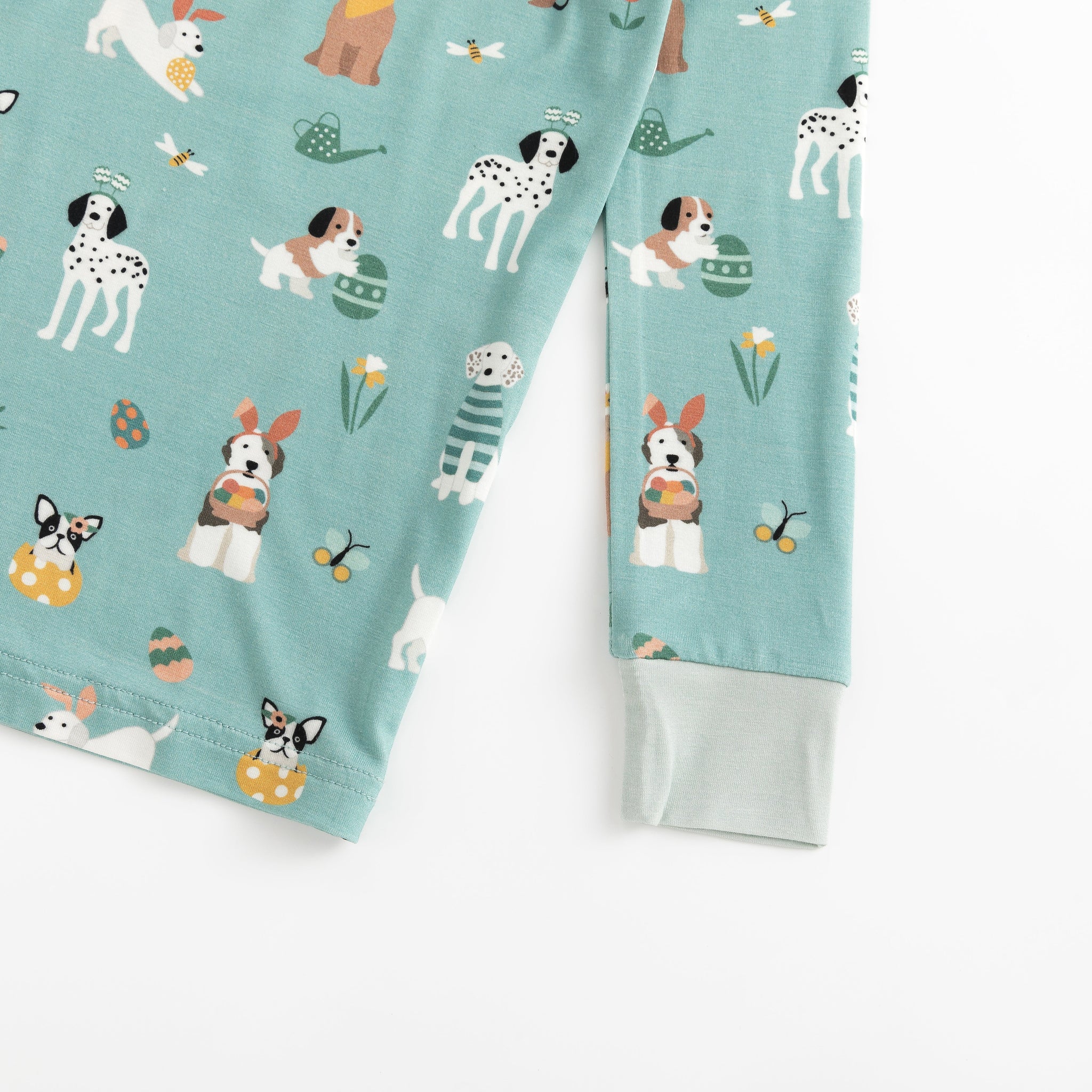Three Little Tots Puppy Egg Hunt Long Sleeve PJ - Aquamarine, extra product detail