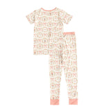 Three Little Tots Bows and Bunnies Short Sleeve PJ - Pink, additional product photo