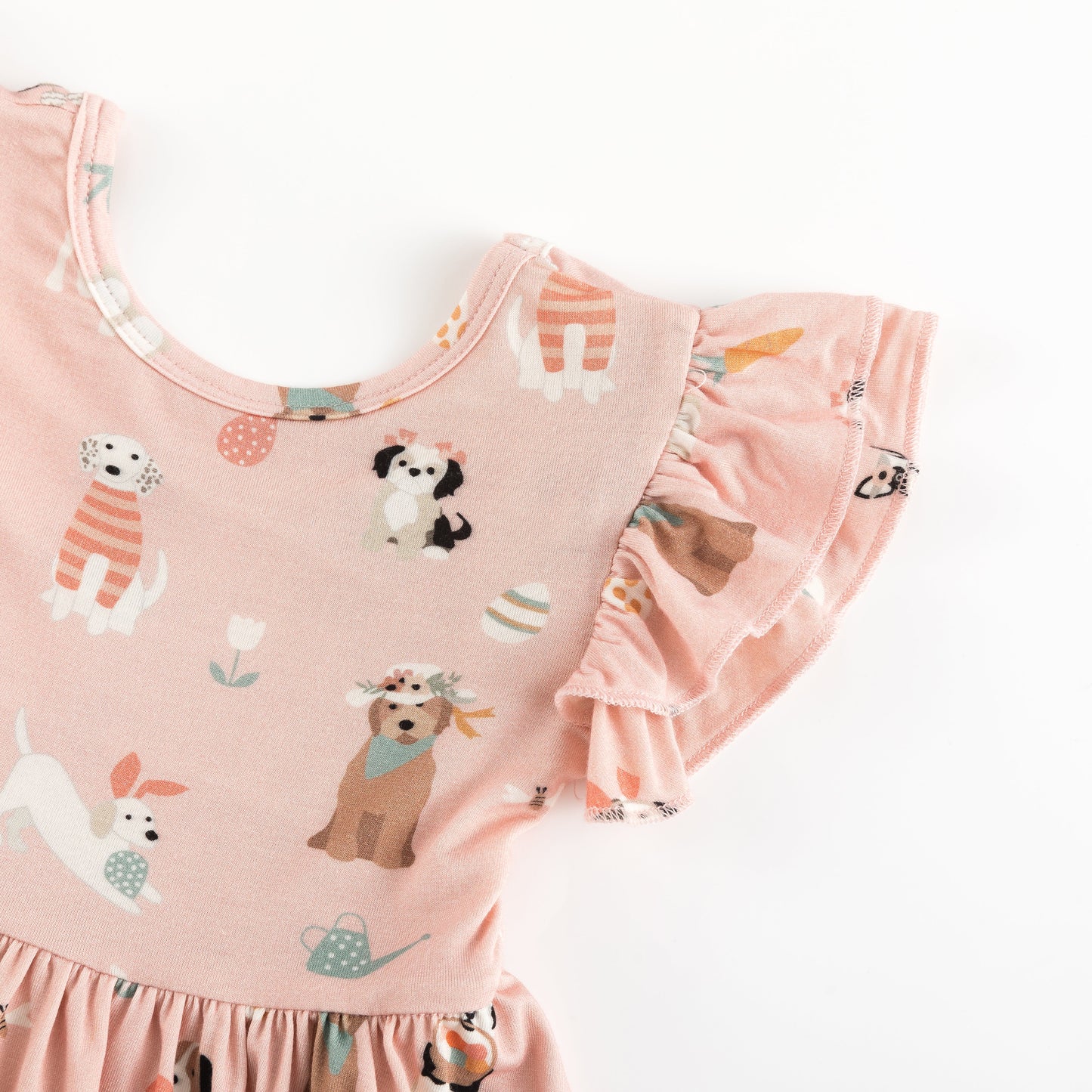 Three Little Tots Puppy Egg Hunt Twirl Dress, alternate angle