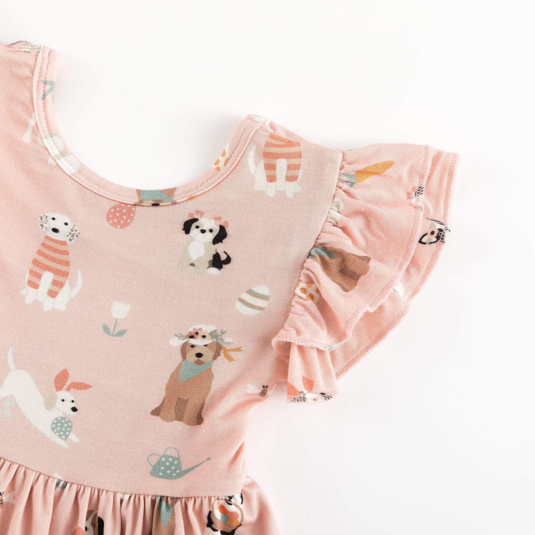 Three Little Tots Puppy Egg Hunt Twirl Dress, alternate angle