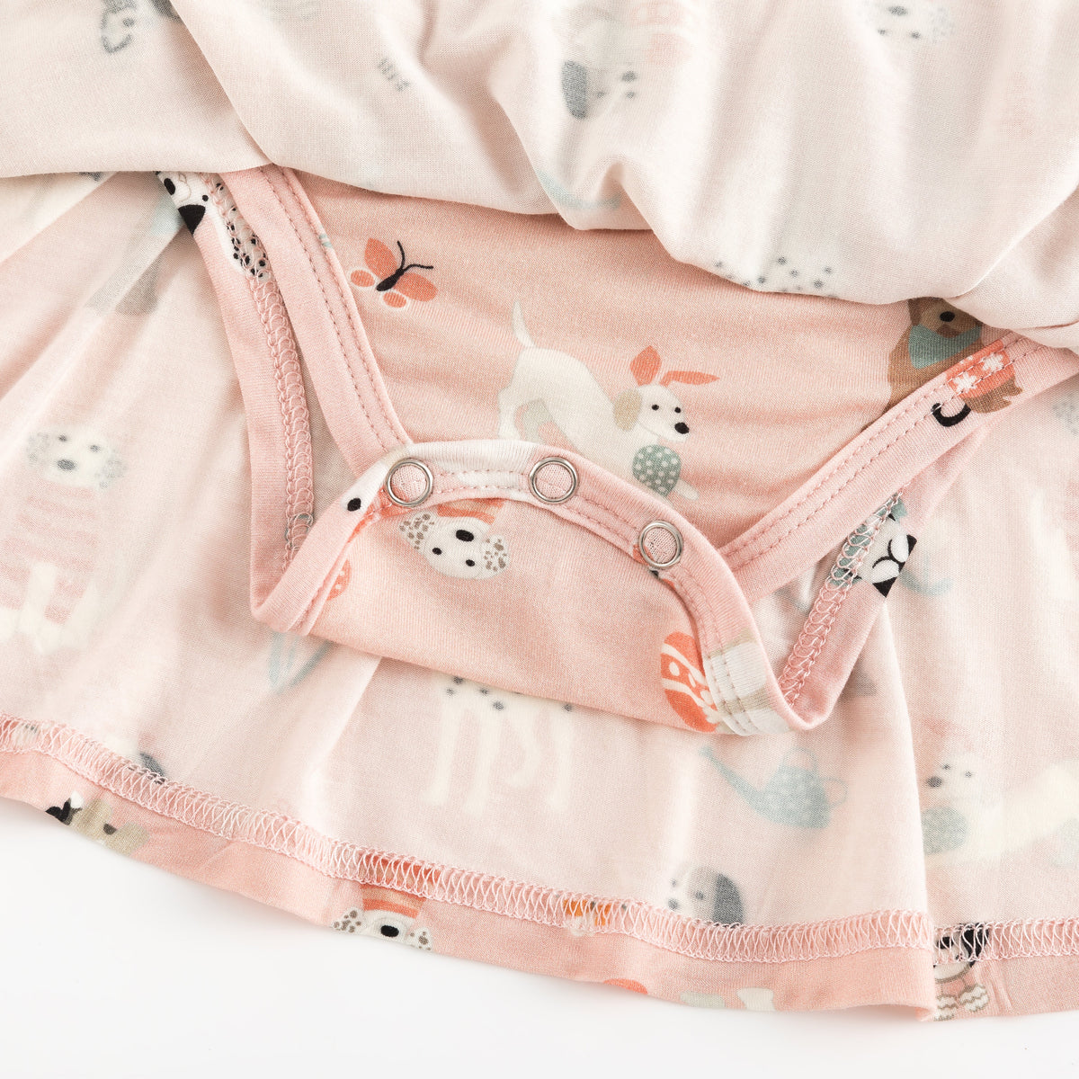 Three Little Tots Puppy Egg Hunt Bodysuit Dress, alternate angle