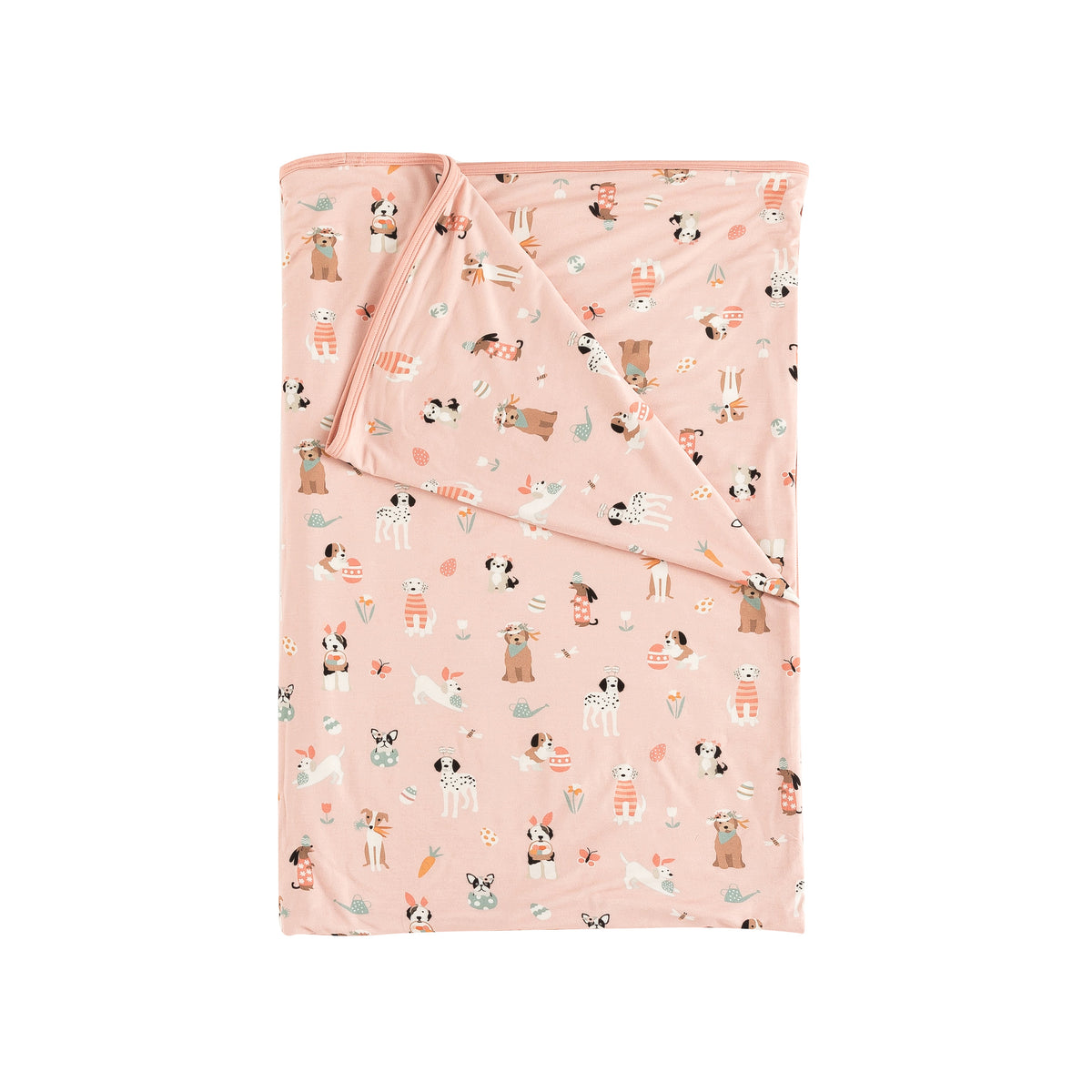 Three Little Tots Puppy Egg Hunt Dream Blanket - Pink, alternate angle