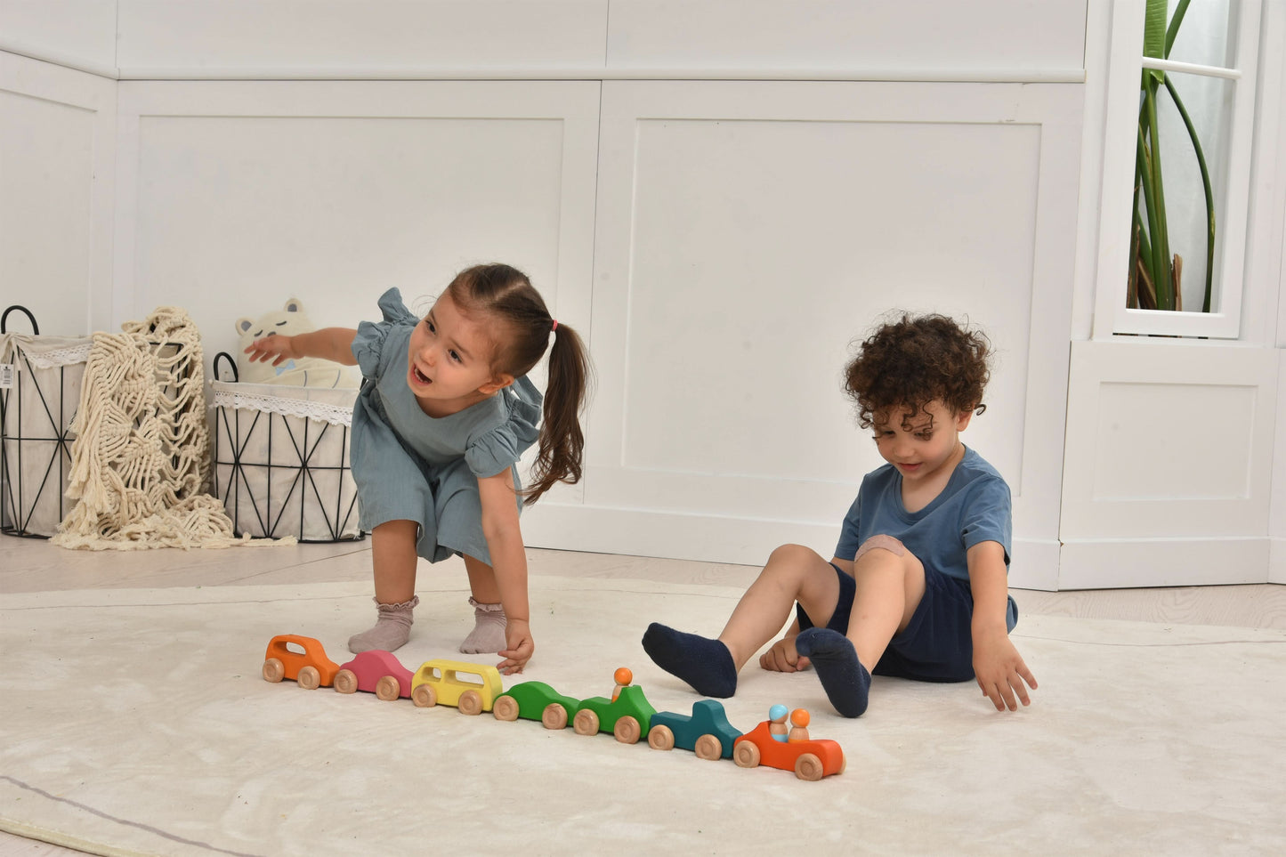 Three Little Tots Wooden Car Toy set - 10 Piece Set, second additional photo