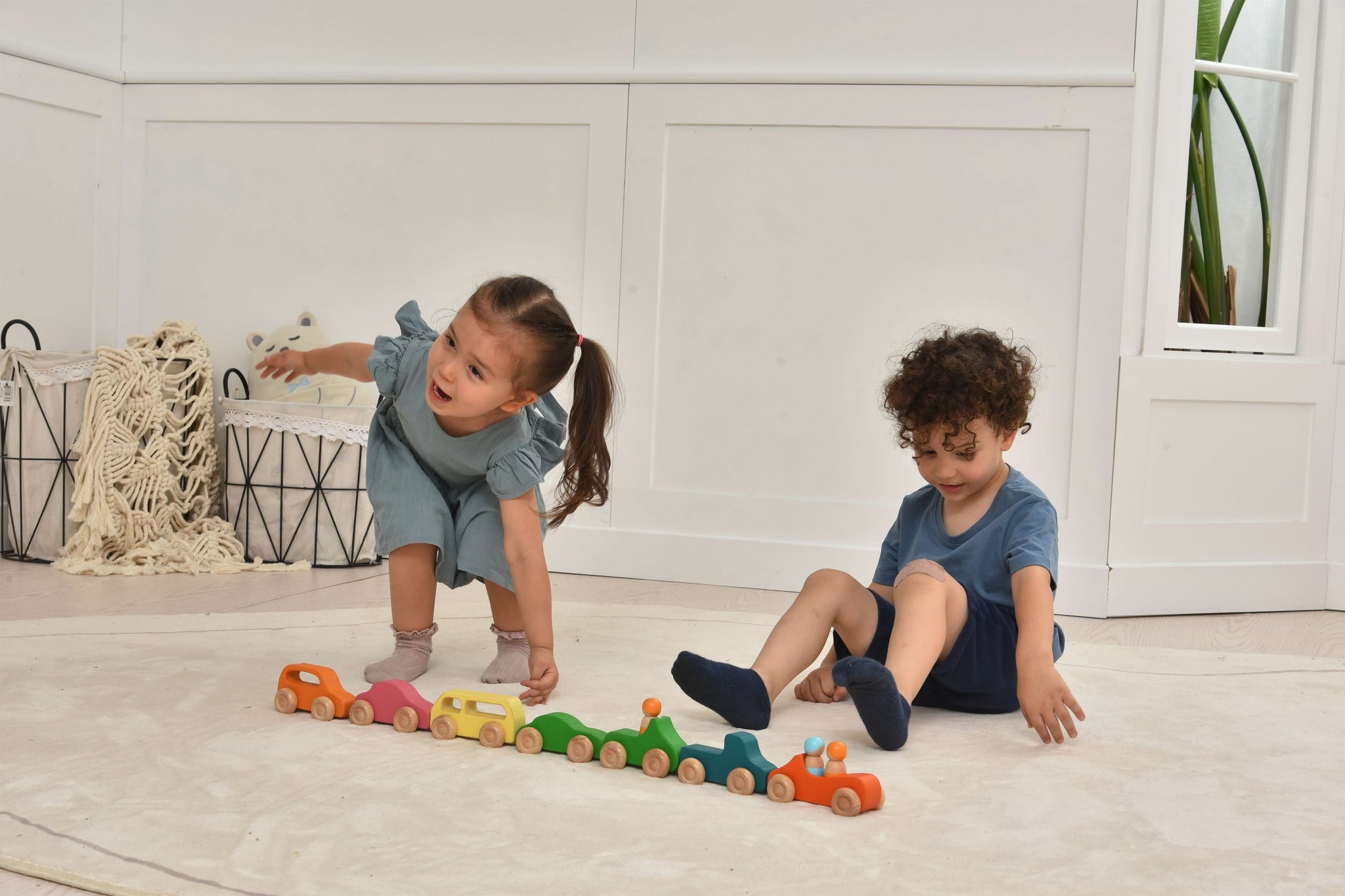 Three Little Tots Wooden Car Toy set - 10 Piece Set, second additional photo