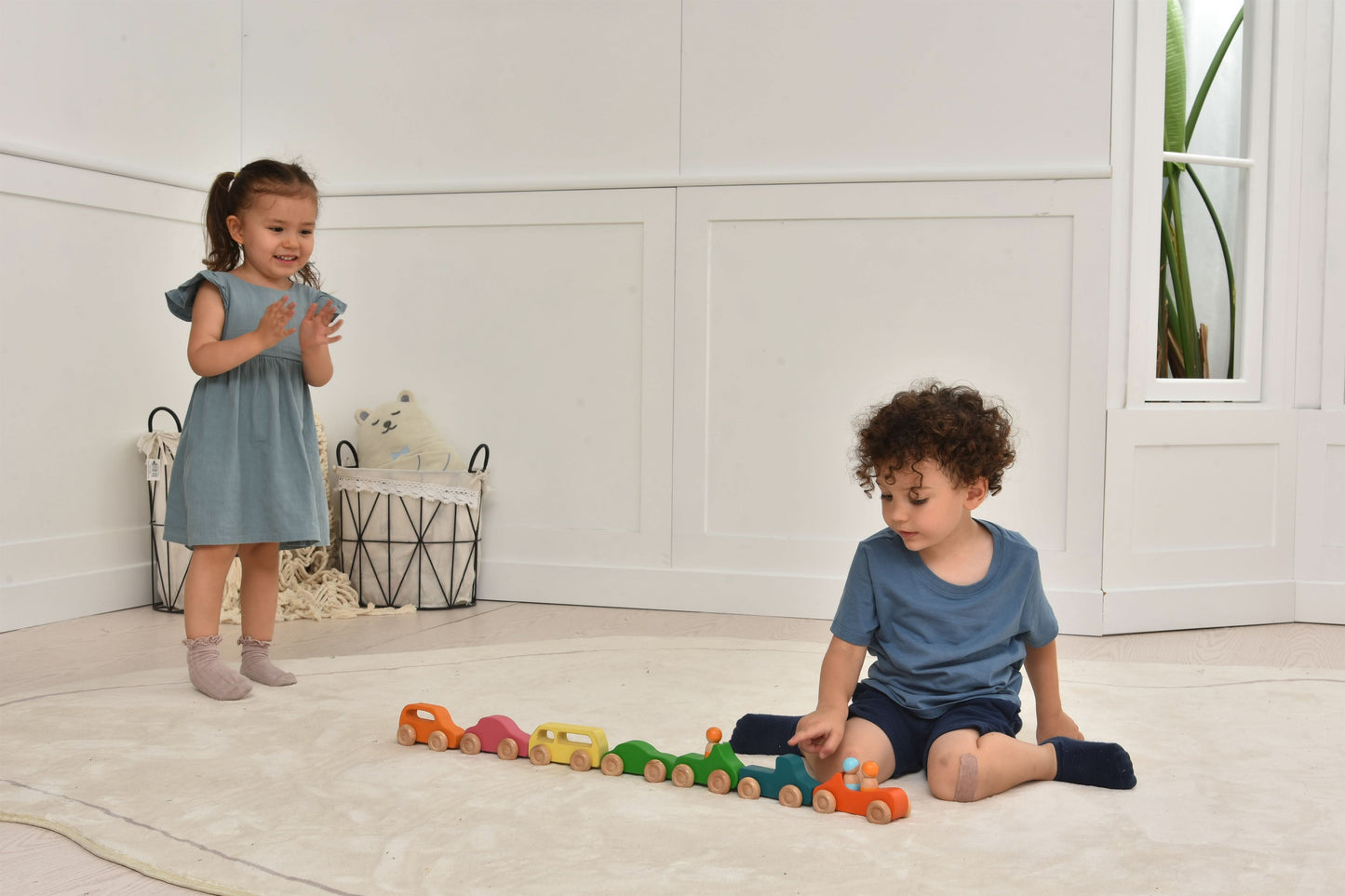 Three Little Tots Wooden Car Toy set - 10 Piece Set, third additional photo