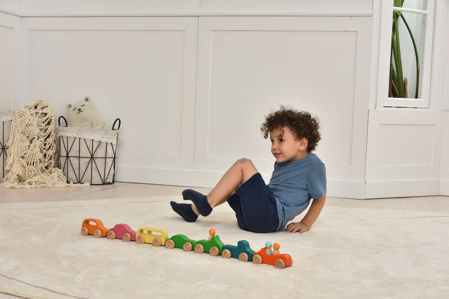 Three Little Tots Wooden Car Toy set - 10 Piece Set, fourth additional photo