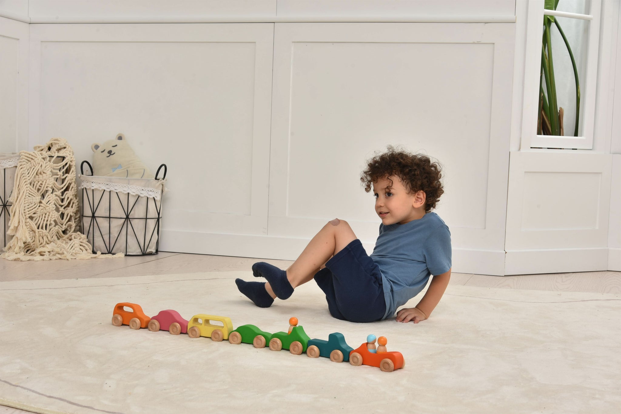 Three Little Tots Wooden Car Toy set - 10 Piece Set, fourth additional photo