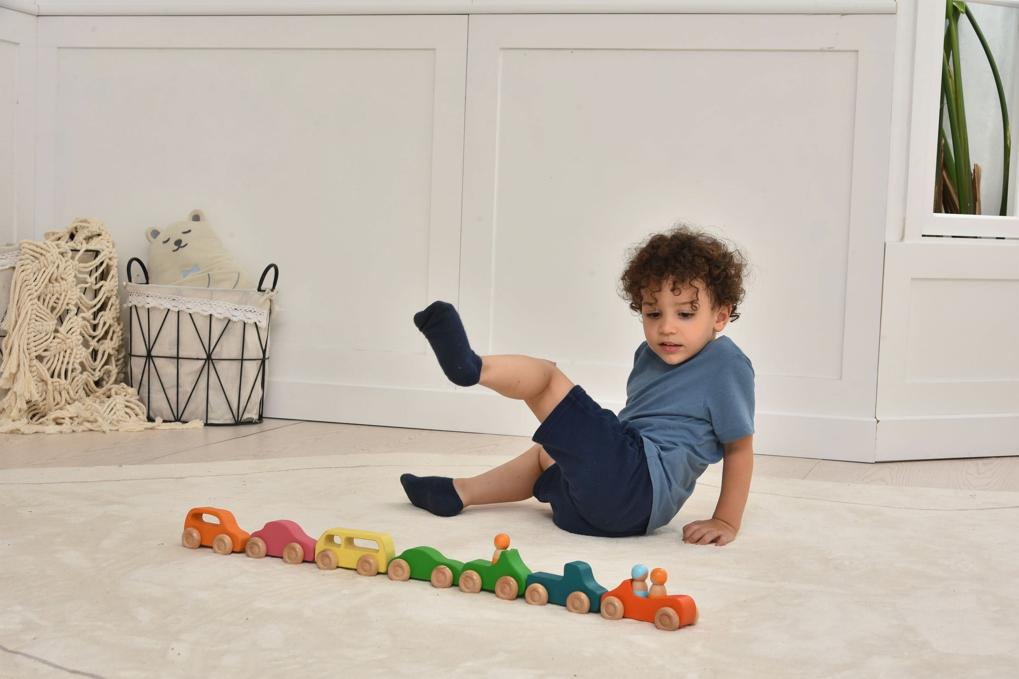 Three Little Tots Wooden Car Toy set - 10 Piece Set, fifth additional photo