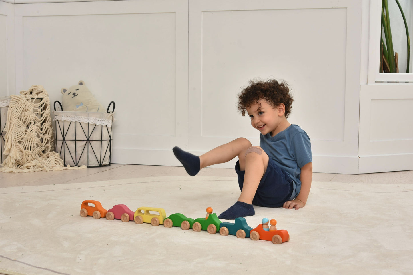 Three Little Tots Wooden Car Toy set - 10 Piece Set, sixth additional photo