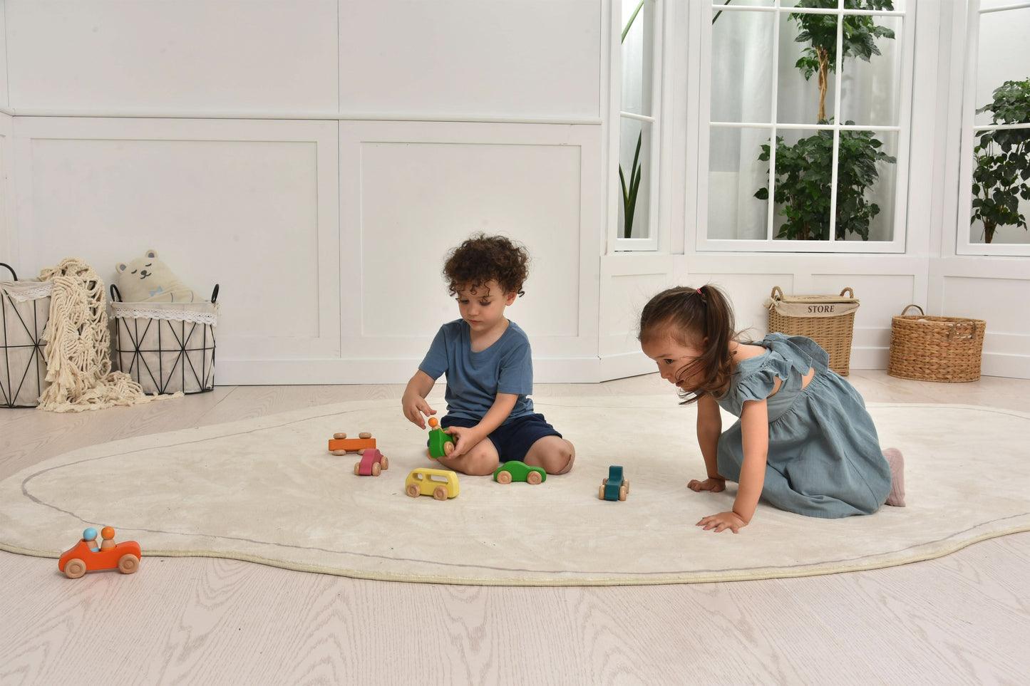 Three Little Tots Wooden Car Toy set - 10 Piece Set, additional product photo