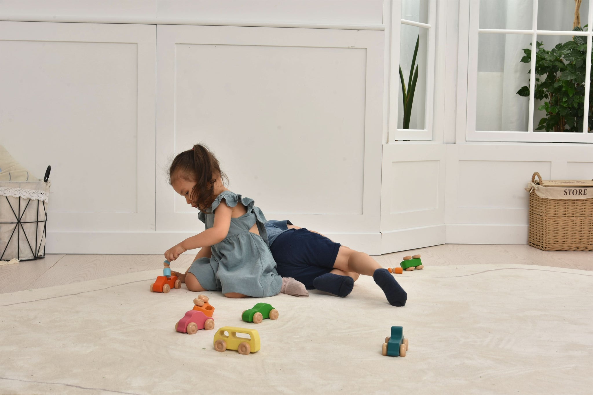 Three Little Tots Wooden Car Toy set - 10 Piece Set, additional product photo
