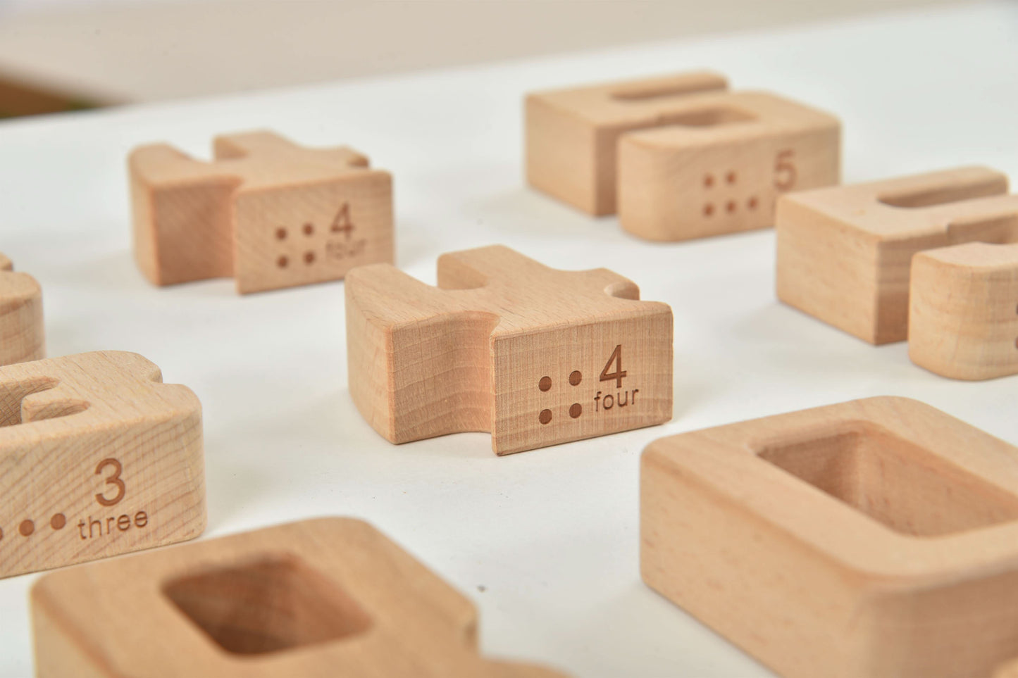 Three Little Tots Montessori Wooden Number Height Blocks Self-Correcting Math Learning Set, second additional photo