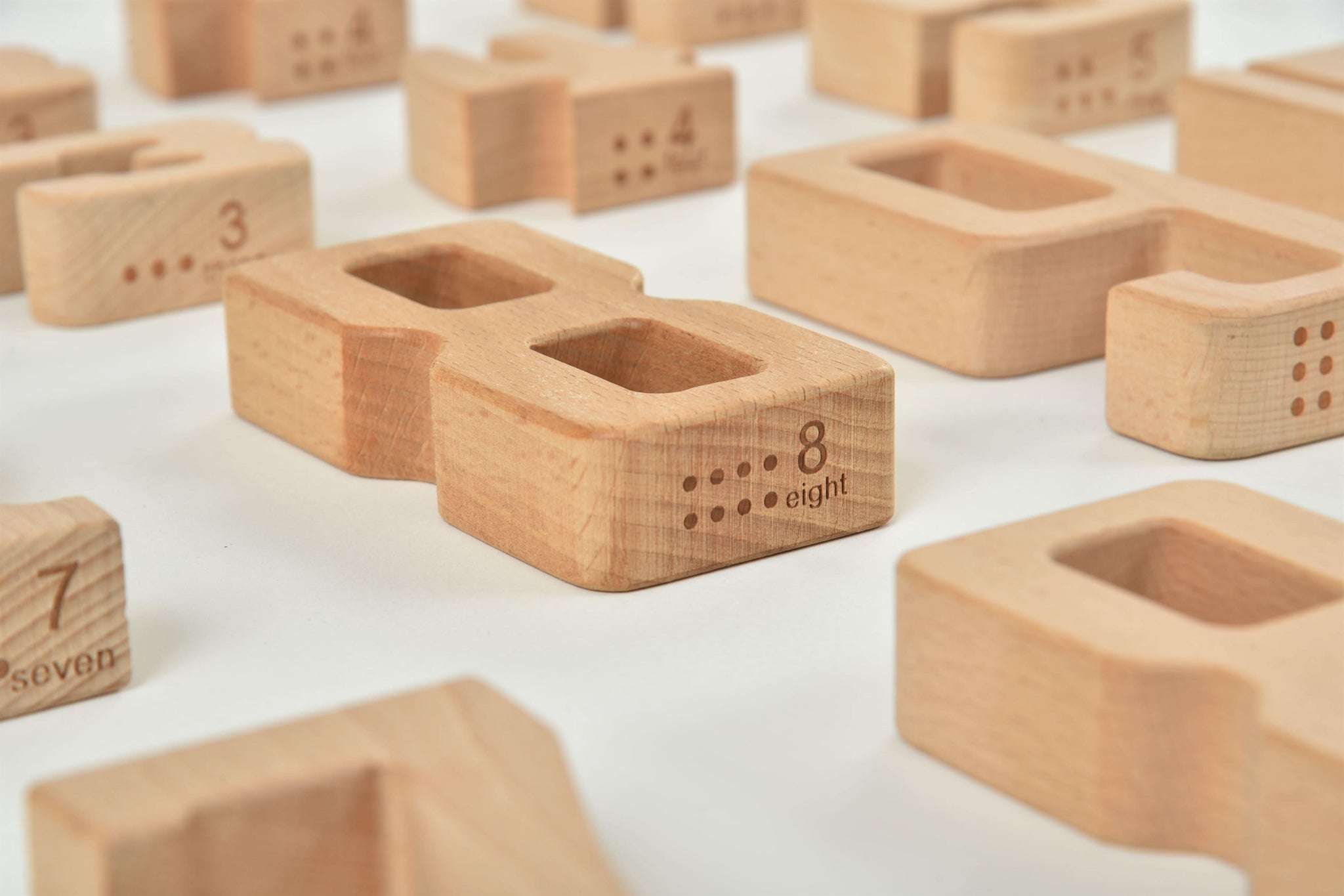 Three Little Tots Montessori Wooden Number Height Blocks Self-Correcting Math Learning Set, third additional photo