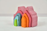 Three Little Tots Wooden Mountain Rainbow Stacker Toy Puzzle Blocks
