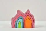 Three Little Tots Wooden Mountain Rainbow Stacker Toy Puzzle Blocks, alternate angle