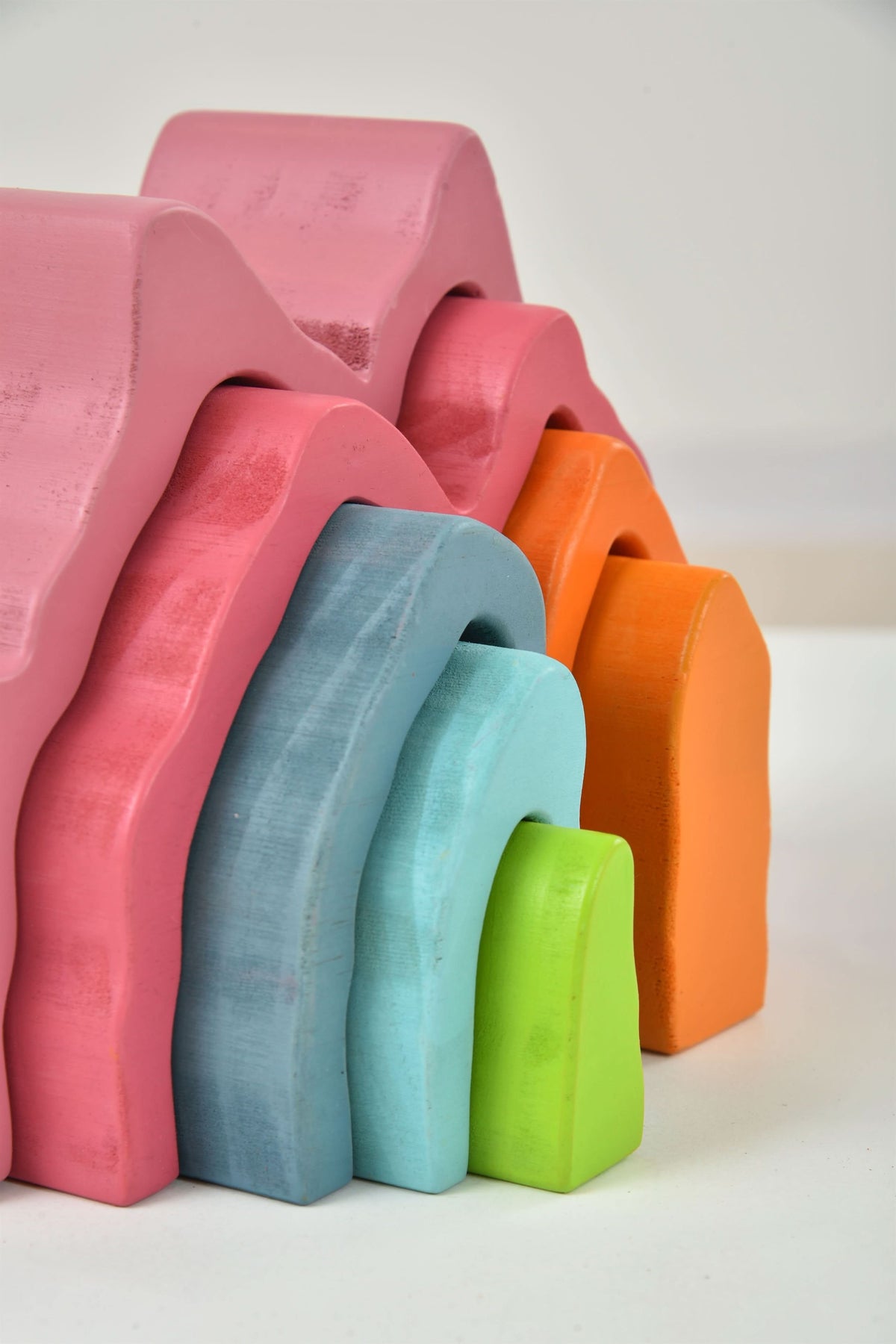 Three Little Tots Wooden Mountain Rainbow Stacker Toy Puzzle Blocks, second additional photo