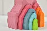 Three Little Tots Wooden Mountain Rainbow Stacker Toy Puzzle Blocks, third additional photo