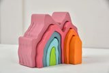 Three Little Tots Wooden Mountain Rainbow Stacker Toy Puzzle Blocks, fifth additional photo