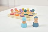 Three Little Tots Wooden Rainbow Peg Dolls Figures 12 Piece Set, fourth additional photo