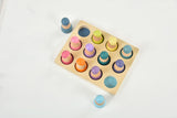 Three Little Tots Wooden Rainbow Peg Dolls Figures 12 Piece Set, fifth additional photo