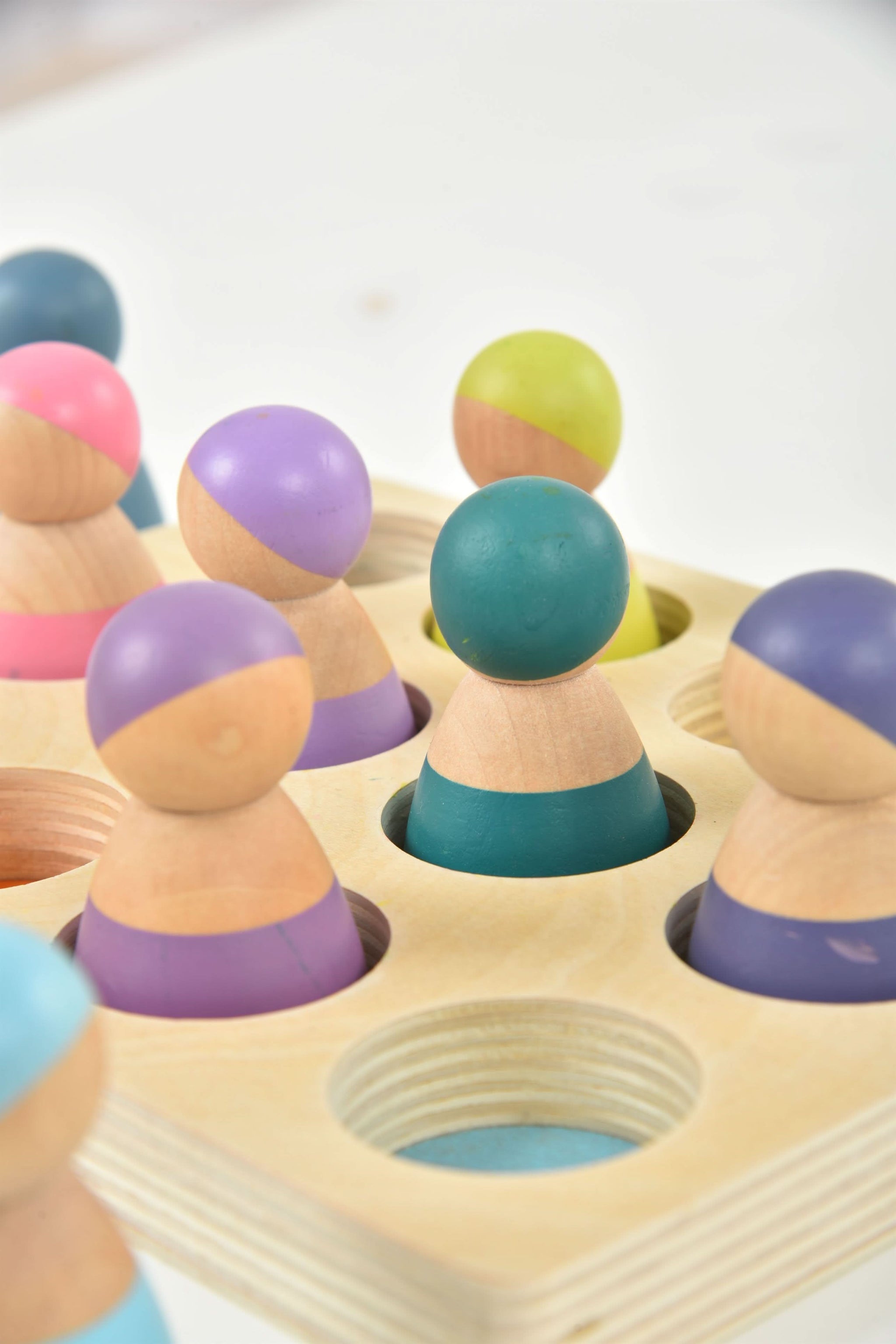 Three Little Tots Wooden Rainbow Peg Dolls Figures 12 Piece Set, eighth additional photo