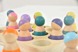 Three Little Tots Wooden Rainbow Peg Dolls Figures 12 Piece Set, ninth additional photo