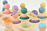 Three Little Tots Wooden Rainbow Peg Dolls Figures 12 Piece Set, tenth additional photo