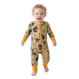 Duck deer turkey pumpkin baby boy fall zipper romper