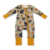 Duck deer turkey pumpkin baby boy fall zipper romper
