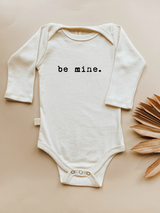 Three Little Tots Be Mine Organic Baby Bodysuit Long Sleeve, in Black
