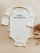 Three Little Tots Little Valentine Organic Baby Bodysuit Long Sleeve, in Black