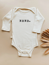 Three Little Tots Xoxo Organic Baby Bodysuit Long Sleeve, in Black