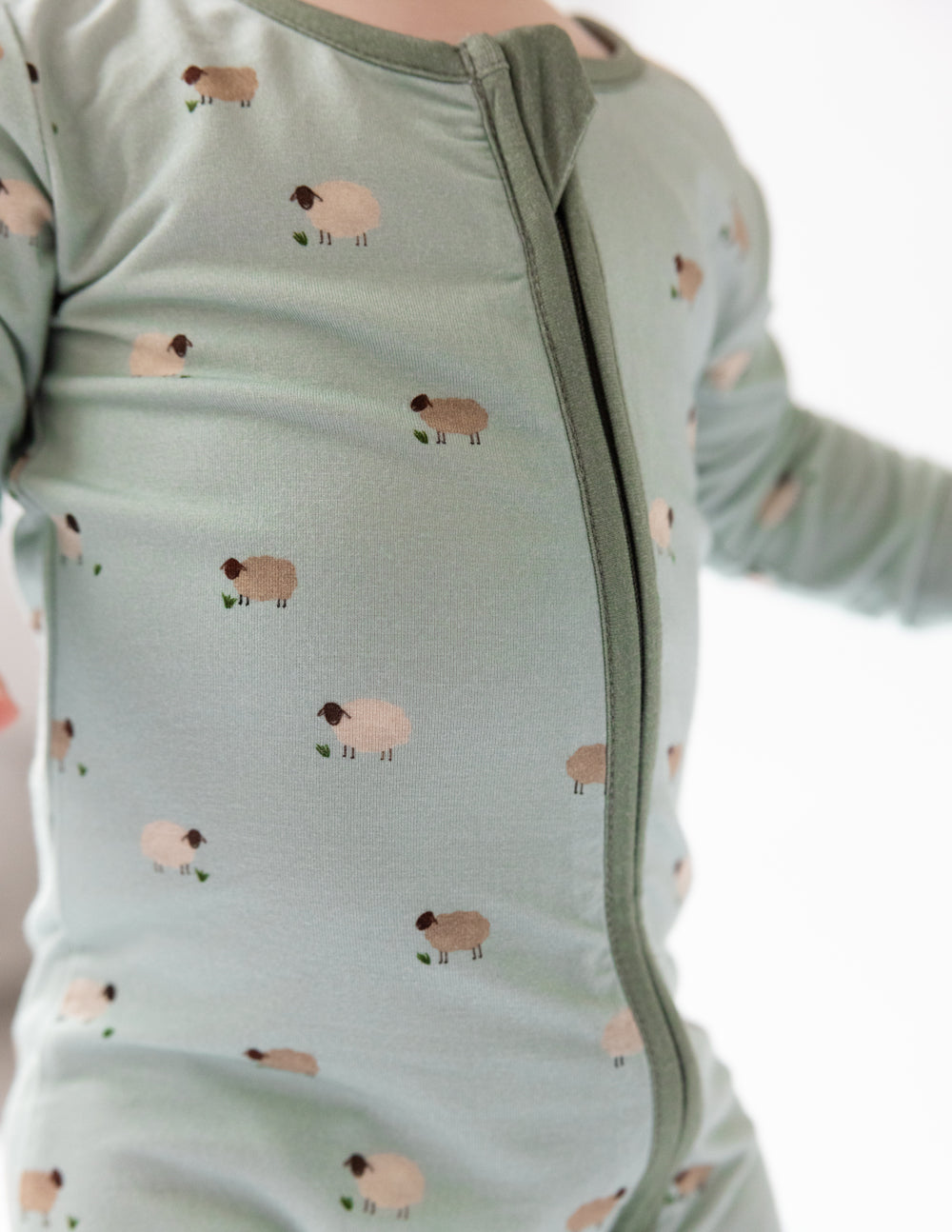 Three Little Tots Lamb Bamboo Convertible Footed Onesie