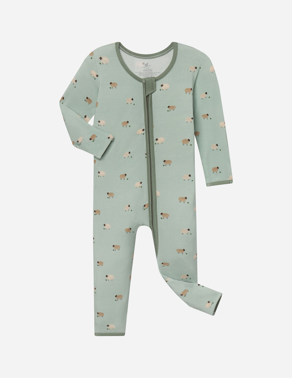 Three Little Tots Lamb Bamboo Convertible Footed Onesie, extra product detail