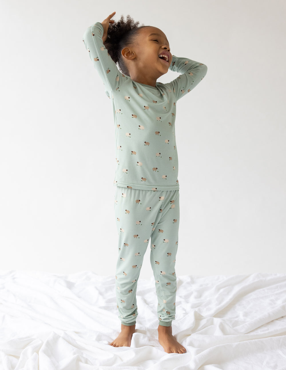 Three Little Tots Lamb Bamboo Kids Pajama Set, additional product photo