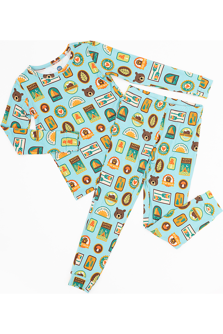 Three Little Tots Bamboo Pajama Set - Let's Explore Nature Badges